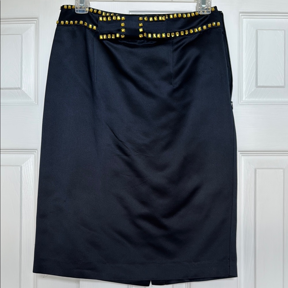 Elegant Black Skirt with Gold Accents